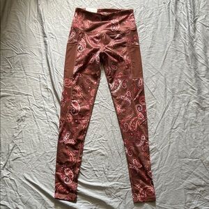 SO Paisley Print Leggings - Brown and Red